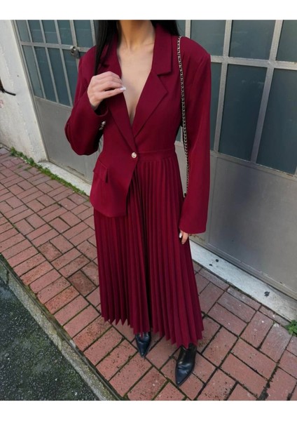 Kadın Ceket Pileli Elbise modelleri