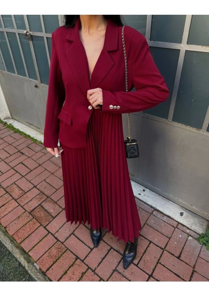 Kadın Ceket Pileli Elbise