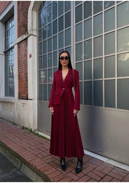 Kadın Ceket Pileli Elbise