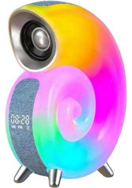 Conch N63 Salyangoz Rgb Işıklı Bluetooh Hoparlör Gece Lambası Özellikli