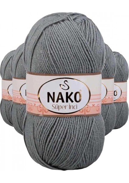 5 Adet Süper Inci El Örgü Ipi 100 gr Pastel Yeşil 11537