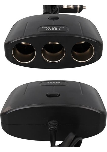 Olesson 1635 12-24V Çift USB Girişli 100W 70 cm Kablolu 3'lü Araç Çakmak Çoklayıcı 100X66X40MM fırsatları