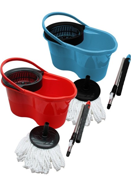 18LT---ŞİRİNK--- Renkli Otomatik Dönerli Kova Mop Temizlik Seti (5286)