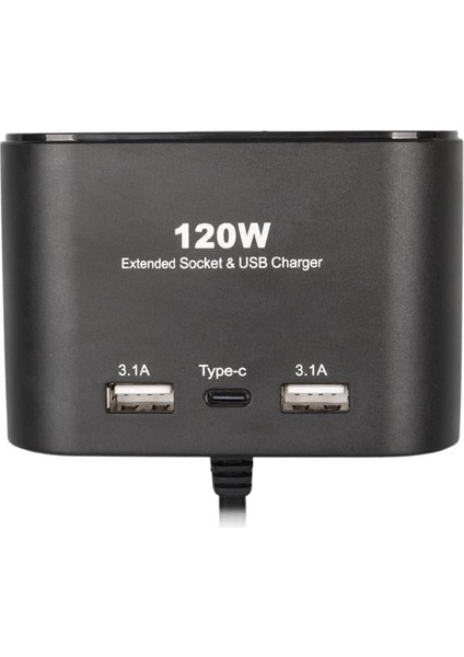 Olesson 1653 12-24V Çift USB + Type-C Girişli 100W 70CM Kablolu 3'lü Araç Çakmak Çoklayıcı modelleri