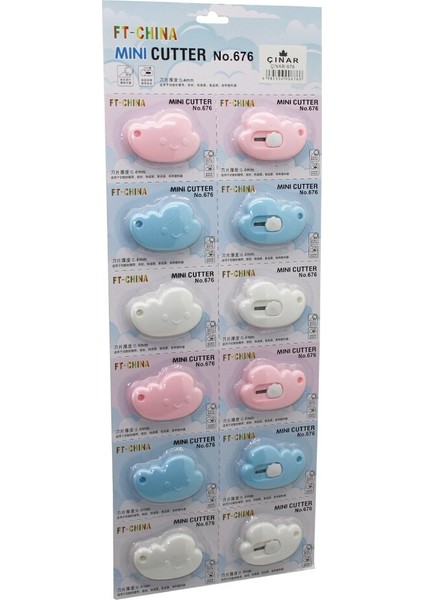 12 Adet Mını Cutter Mini Cep - Çanta Falçata - Maket Bıçak (5286)