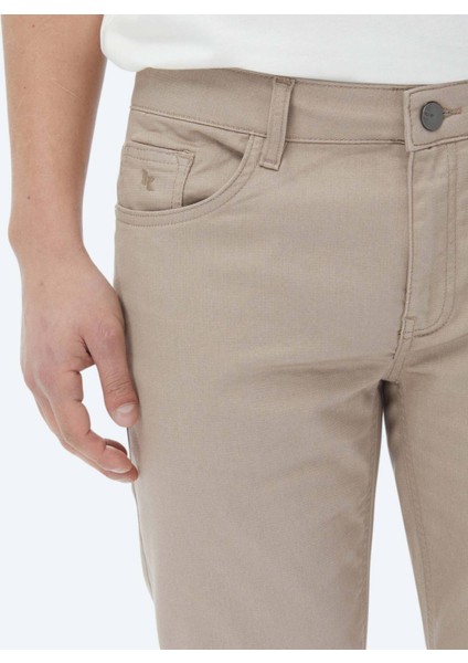 Vizon Dokuma Slim Fit Casual Pamuk Karışımlı Pantolon