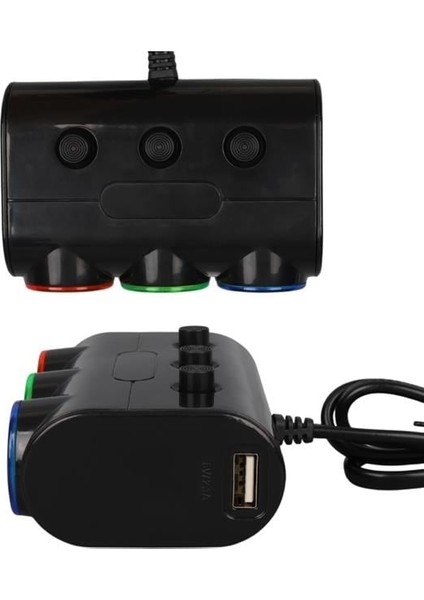 Olesson 1523 12-24V Çift USB Girişli 120W 80CM Kablolu 3'lü Araç Çakmak Çoklayıcı