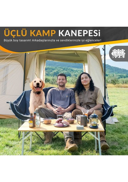 Canna Ultra Konforlu Üç Kişilik Katlanır Kamp Sandalyesi B.grey fiyatları