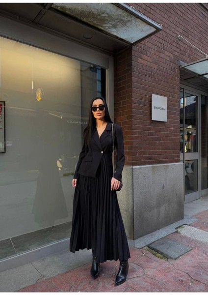 Kadın Ceket Pileli Elbise