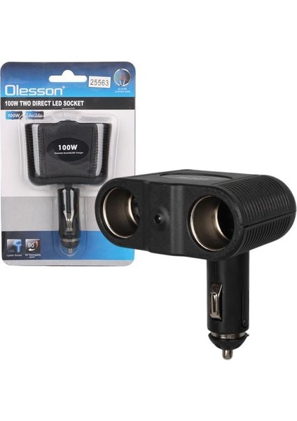Olesson 1643 12-24V 100W 2'lı Araç Çakmak Çoklayıcı