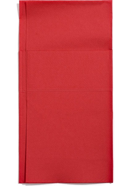 Çift Kat Kırmızı Cepli Peçete 1/8 40X40 cm (Açık Hali) 1200 Adet