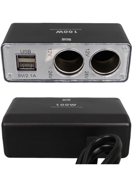 Olesson 1647 12-24V Çift USB Girişli 100W 70CM Kablolu 2'li Araç Çakmak Çoklayıcı fırsatları