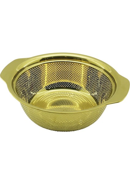 27CM Gold Paslanmaz Metal Sepet Süzgeç Kendinden Kulplu (5286)
