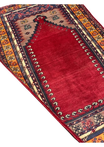 El Dokuma Vintage Kafkas Halısı 103X160 Kırmızı %100 Yün Namazlık fiyatları