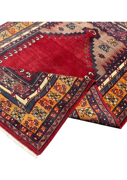 El Dokuma Vintage Kafkas Halısı 103X160 Kırmızı %100 Yün Namazlık fırsatları