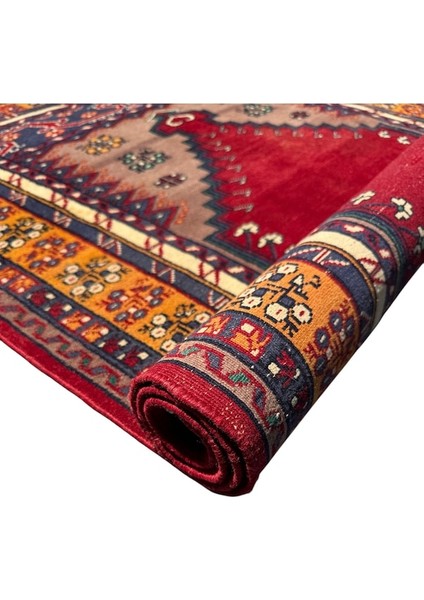 El Dokuma Vintage Kafkas Halısı 103X160 Kırmızı %100 Yün Namazlık indirimleri