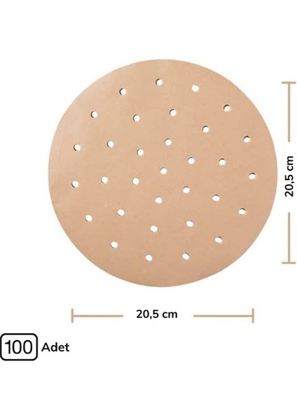 100 Adet Airfryer Pişirme Kağıdı Tek Kullanımlık Hava Fritözü Yuvarlak Delikli Model (5286) indirimleri