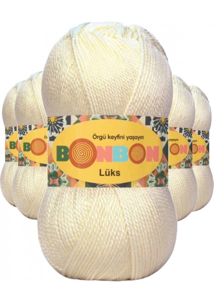 5 Adet Lüks Patik Ipi Yünü Krem 98272