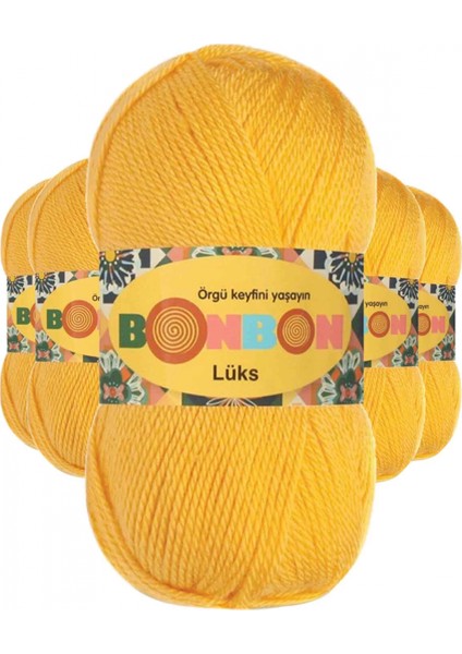 5 Adet Lüks Patik Ipi Yünü Sarı 98289