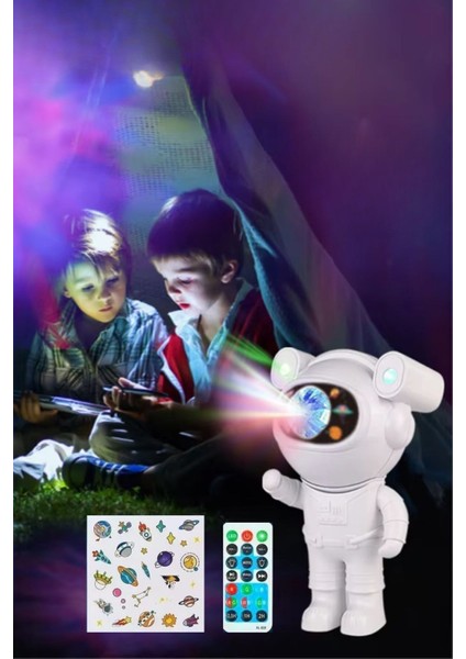 Buffer® Stickerlı ,kumandalı Astronot Model Gece Lambası
