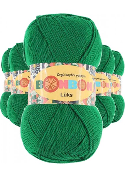 5 Adet Lüks Patik Ipi Yünü Canlı Yeşil 98596