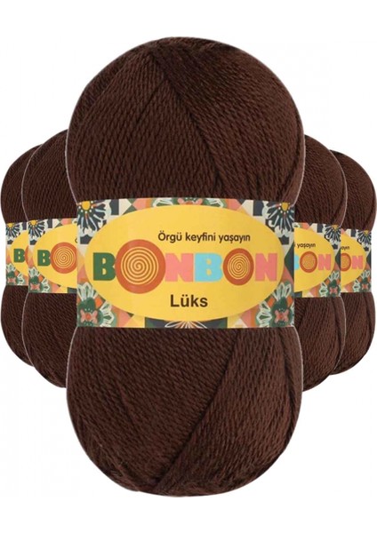 5 Adet Lüks Patik Ipi Yünü Kahve 98297