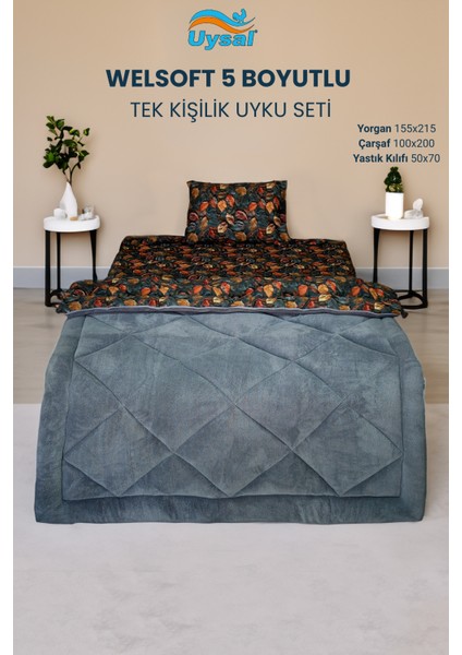 Welsoft 5 Boyutlu Tek Kişilik Uyku Seti