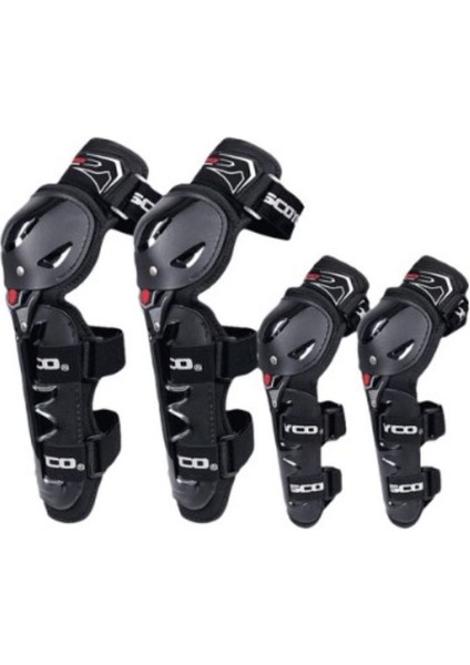Motosiklet ve Bisiklet Mafsallı Dizlik Dirseklik Lüx Set Koruma Ce Bacak ve Kol Koruma Takım