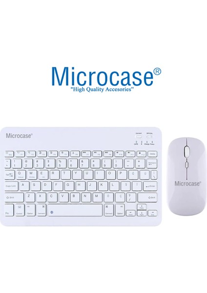 Xiaomi Redmi Pad Se 11 Inch Tablet Için Macbook Çantası+Türkçe Bluetooth Klavye+Mouse+Tablet Standı Beyaz AL5164