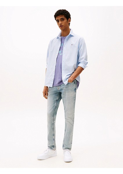 Tommy Hılfıger Erkek Marka Logolu Çift Cep Şık Görünüşlü Günlük Kullanıma Uygun Denim Mavi Jeans DM0DM21239 1A5