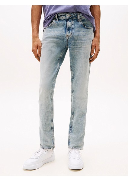 Tommy Hılfıger Erkek Marka Logolu Çift Cep Şık Görünüşlü Günlük Kullanıma Uygun Denim Mavi Jeans DM0DM21239 1A5 fiyatları