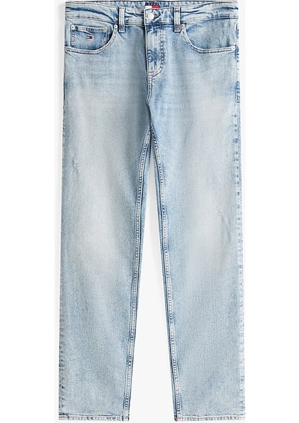 Tommy Hılfıger Erkek Marka Logolu Çift Cep Şık Görünüşlü Günlük Kullanıma Uygun Denim Mavi Jeans DM0DM21239 1A5 fırsatları