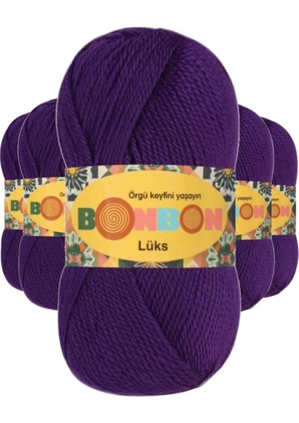 5 Adet Lüks Patik Ipi Yünü Mor 98290