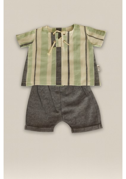 Müslin 2li Takımçizgili Buldans