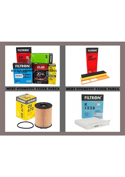 Fiat Fiorino 1.3 Multijet Euro 4 Yağ Bakım Filtre Seti