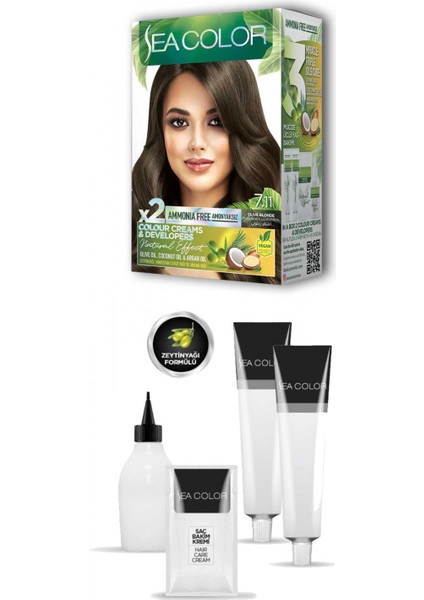 2 Tüp Krem Saç Boyası Seti Yoğun Küllü Kumral No:7.11 fiyatları