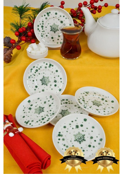 Kartanem 6'lı Porselen Çay Tabağı Seti modelleri