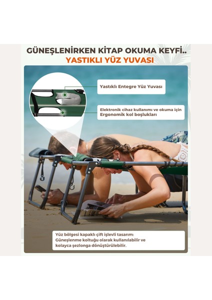 Magnolia B10 Hands-Free Premium 7 Kademeli Katlanır Şezlong G.white fırsatları