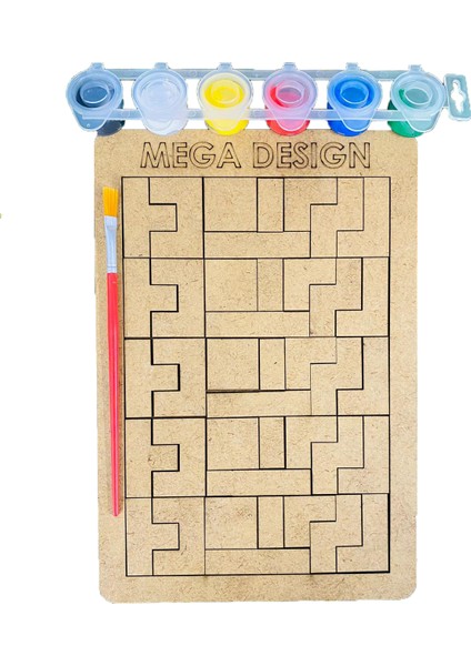 Çocuklar Için El Becerisi ve Problem Çözme Becerilerini Geliştirici Boyamalı Yapboz (Puzzle) Seti