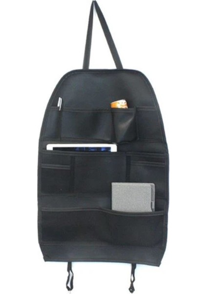 Koltuk Arkası Organizer Çanta Deri Siyah