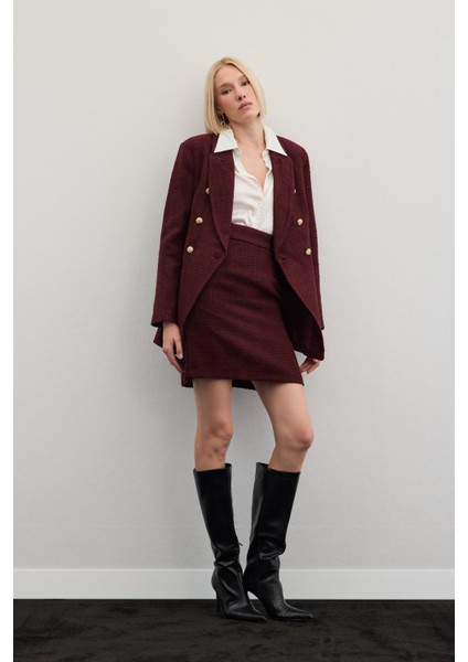 Mini Boy Tüvit Etek - Bordo fiyatları