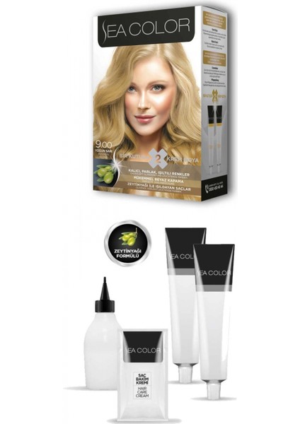 2x2 Tüp Krem Saç Boyası Seti Yoğun Sarı No:9.00 fiyatları