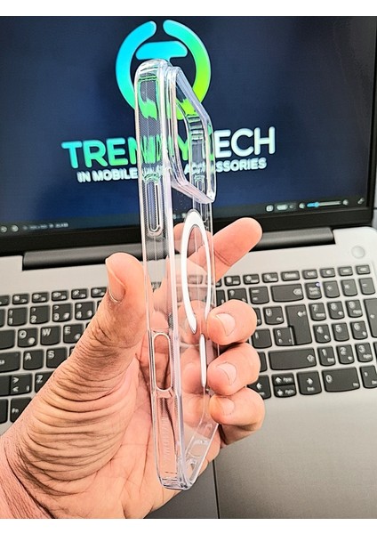 iPhone 17 Pro Yüksek Kalite Magsafe Şarj Destekli Darbe Emici Özellikli Orta Sertlikte Şeffaf Kılıf fırsatları