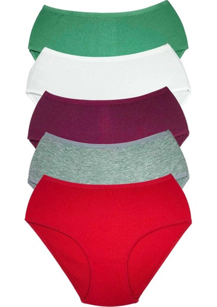 5 Adet Kadın Yüksek Bel Ribana Bato Külot S044