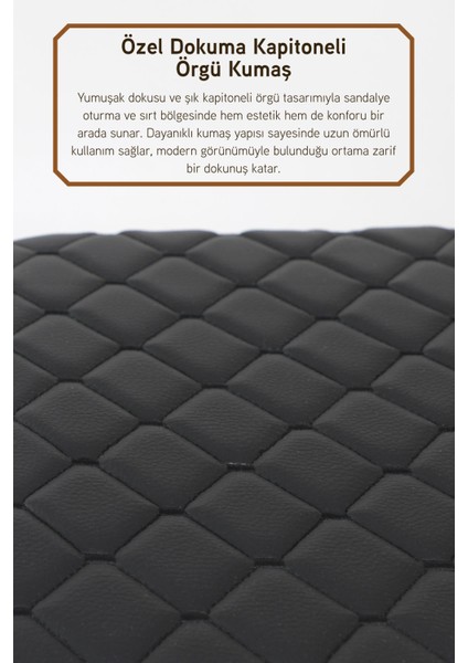 Anatolia Metal Gövdeli Deri Kapitone Sandalye Katlanır Mutfak Bahçe Sandalyesi 4 Adet Siyah fırsatları