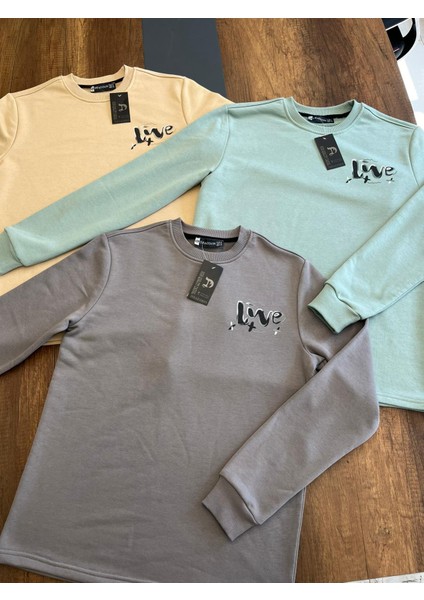 Koyu Bej Erkek Sweatshirt