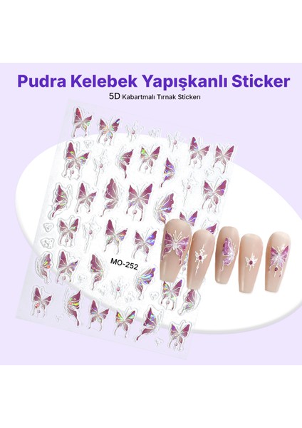 STC-MO-252 - Pudra Kelebek Yapışkanlı Sticker
