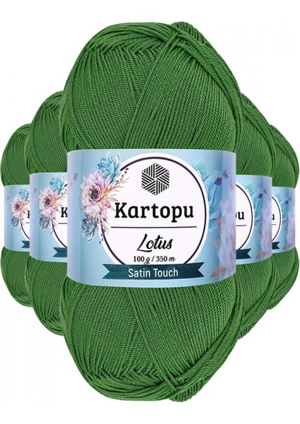 5 Adet Lotus Bikini Büstiyer Bluz Örgü Ipi K486 Çam Yeşili