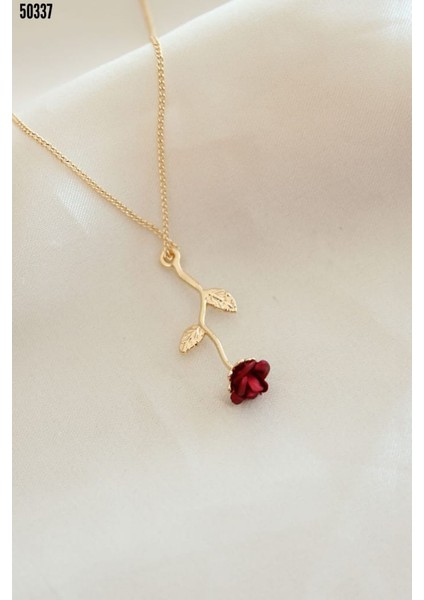 Kadın Omuz Askılı Dijital Baskılı Midi Boy Elbise, Kırmızı Gül Figürlü Kolye Hediye modelleri