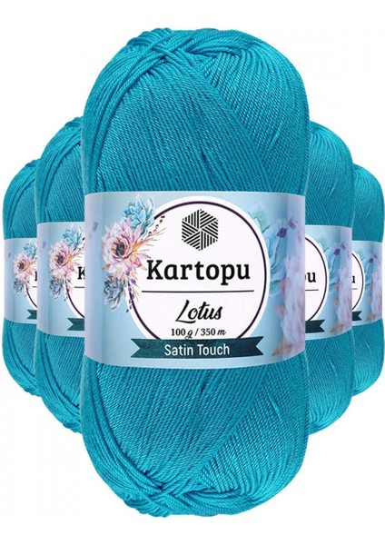 5 Adet Lotus Bikini Büstiyer Bluz Örgü Ipi K512 Turkuaz